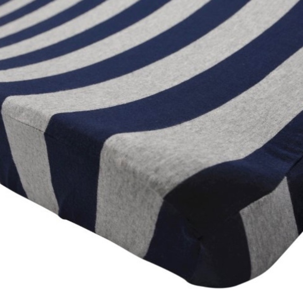 NEW Burt’s Bees Baby Organic Changing Pad Cover, Blueberry Stripe